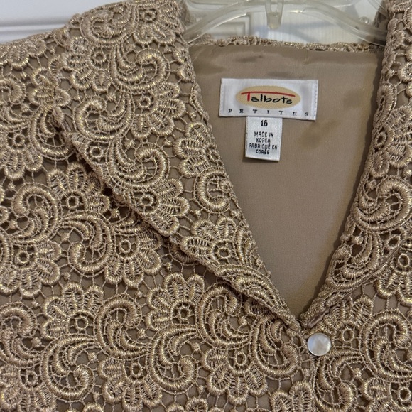 Talbots Gold Lace Jacket - Picture 4 of 6